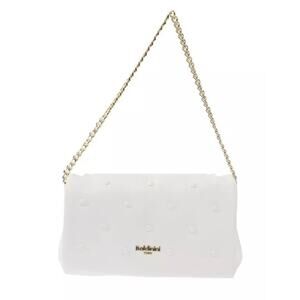 Baldinini Trend Elegant White Leather Shoulder Bag with Golden Accents NEW NWT